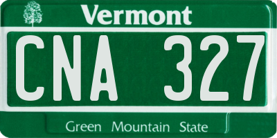 VT license plate CNA327