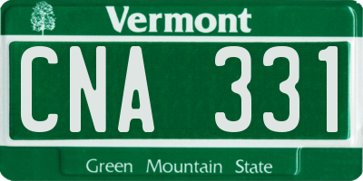 VT license plate CNA331