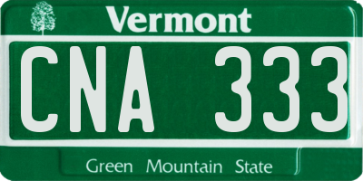 VT license plate CNA333