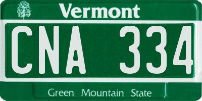 VT license plate CNA334