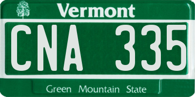 VT license plate CNA335