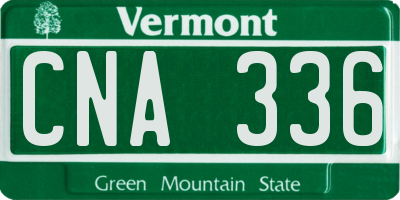 VT license plate CNA336