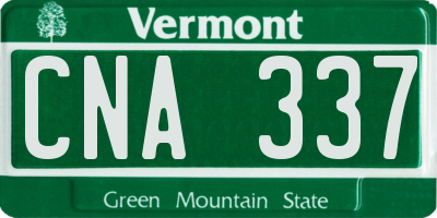 VT license plate CNA337