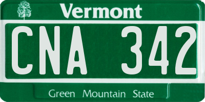 VT license plate CNA342