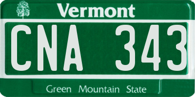 VT license plate CNA343