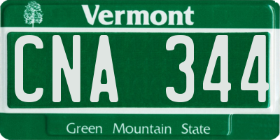 VT license plate CNA344