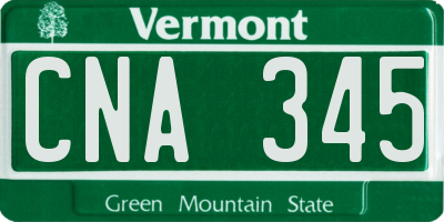 VT license plate CNA345