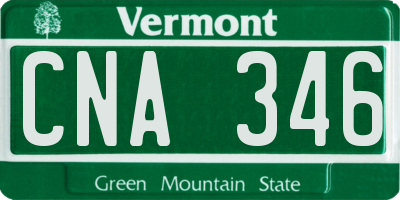 VT license plate CNA346