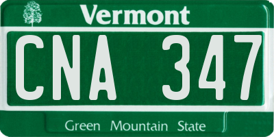 VT license plate CNA347