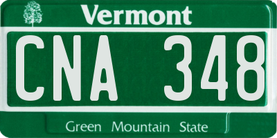 VT license plate CNA348