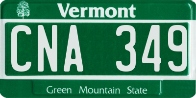 VT license plate CNA349