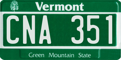 VT license plate CNA351
