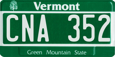 VT license plate CNA352