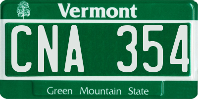 VT license plate CNA354