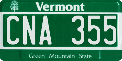 VT license plate CNA355