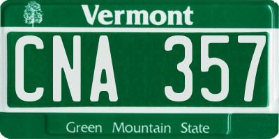 VT license plate CNA357