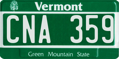 VT license plate CNA359