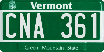 VT license plate CNA361