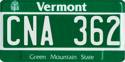 VT license plate CNA362