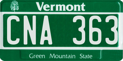 VT license plate CNA363