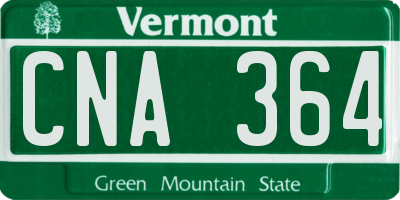 VT license plate CNA364