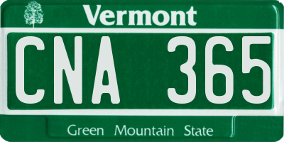 VT license plate CNA365