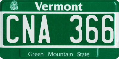 VT license plate CNA366