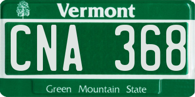 VT license plate CNA368