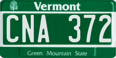 VT license plate CNA372