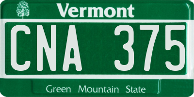 VT license plate CNA375