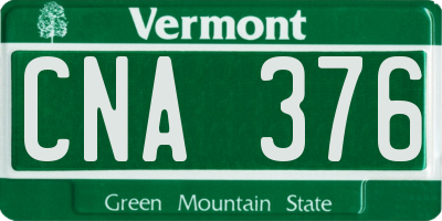 VT license plate CNA376