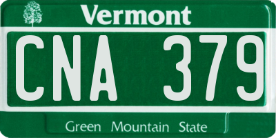 VT license plate CNA379