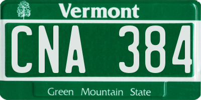 VT license plate CNA384