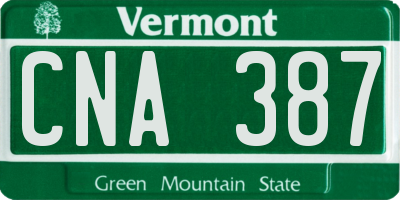 VT license plate CNA387