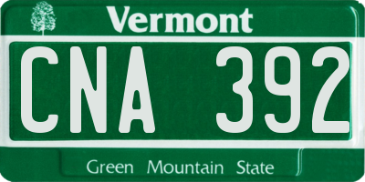 VT license plate CNA392