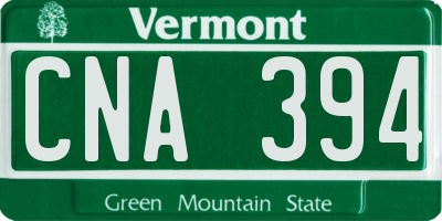 VT license plate CNA394