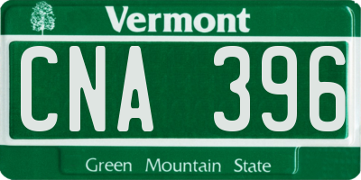 VT license plate CNA396