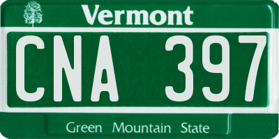 VT license plate CNA397