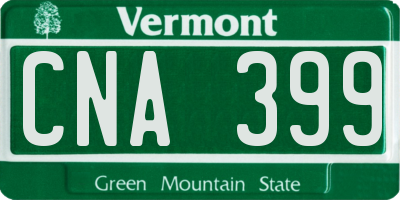 VT license plate CNA399