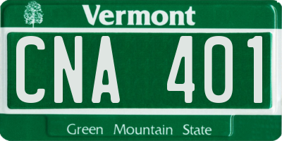 VT license plate CNA401
