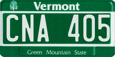 VT license plate CNA405