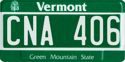 VT license plate CNA406