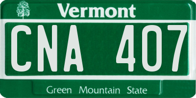 VT license plate CNA407