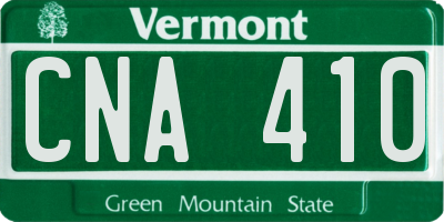VT license plate CNA410