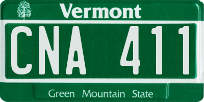 VT license plate CNA411