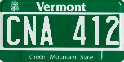 VT license plate CNA412
