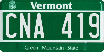 VT license plate CNA419