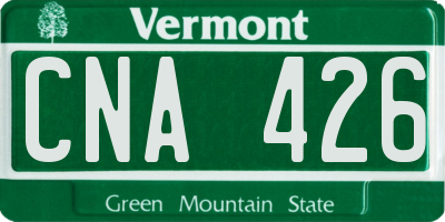 VT license plate CNA426