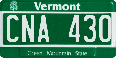 VT license plate CNA430