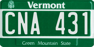 VT license plate CNA431